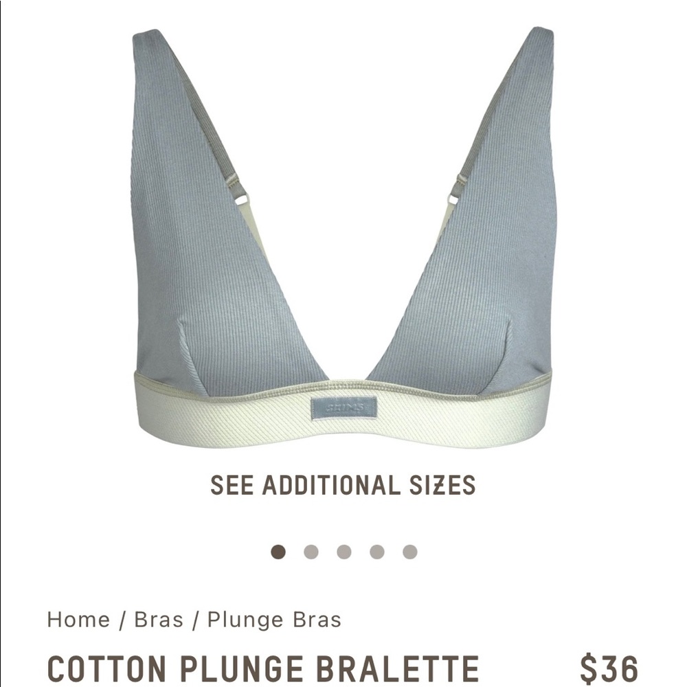 XL Skims cotton plunge bralette in Mineral - brand new no tags